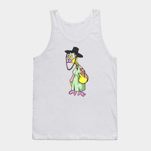 Cute korean traditional styled chicken cartoon figure illustration Tank Top